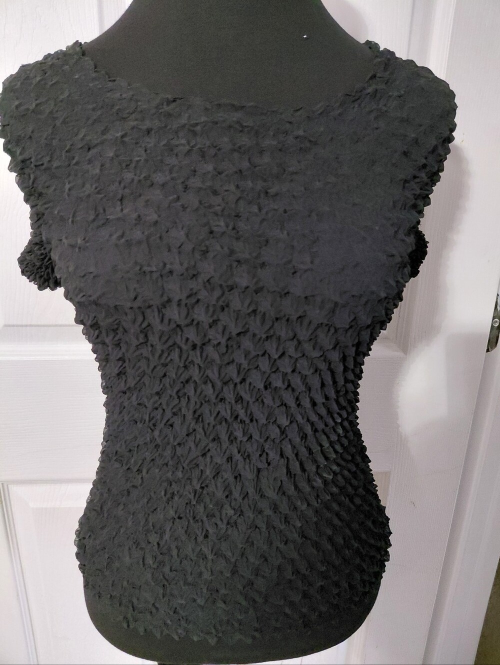 Victoria's Secret Vintage Women's Black Bubble/Popcorn Blouse ONE SIZE